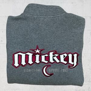 Vintage Disneyland Resort Mickey Mouse Embroidered Full Zip Sweatshirt Size L